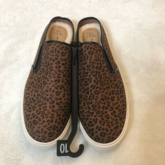 Women’s Leopard Print Casual Twin Gore Mule Slip on Shoes Size 10 - Picture 6 of 8